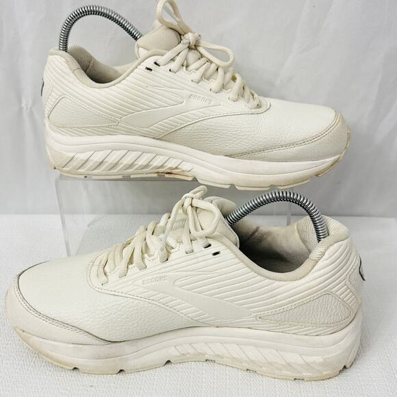 Brooks Addiction Walker 2 White Leather Shoes Womens 10 Wide - Picture 8 of 9